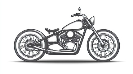 Fototapeta premium Detailed illustration of a classic motorcycle design showcasing sleek lines and vintage style