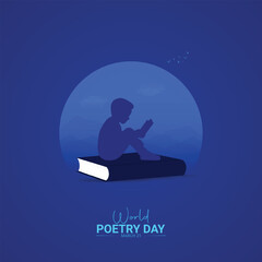 World Poetry Day creative design. poetry day social media poster vector 3D illustration.