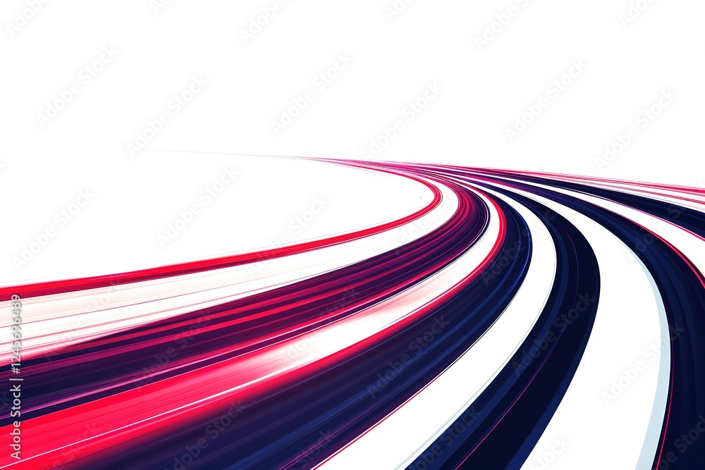 Poster abstract dynamic red and blue curved lines: vibrant graphic design element for modern backgrounds, w
