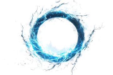 Electric Blue Lightning Ring Icon: Bold, Modern, and Clean Design Element for Websites, Apps, and Branding Projects. Perfect for energy, speed, power, technology, and futuristic concepts.             
