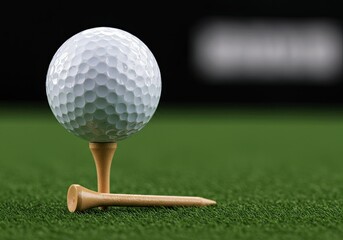 golf ball on wooden golf tee