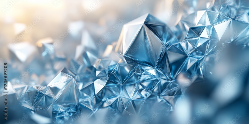 Aufkleber abstract 3d composition of polygonal spheres with glowing segments., generative ai