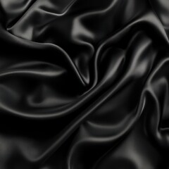 Obraz premium Black silk fabric with soft movement and zen papaya on a textured surface creating a serene composition