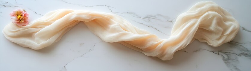 Creamy yarn, soft texture, elegant drape.
