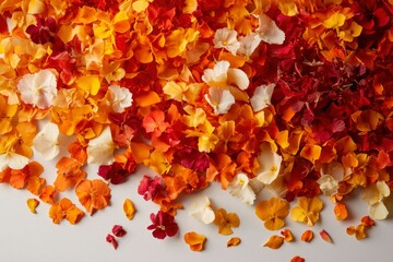 Vibrant Orange Red And White Flower Petals Display
