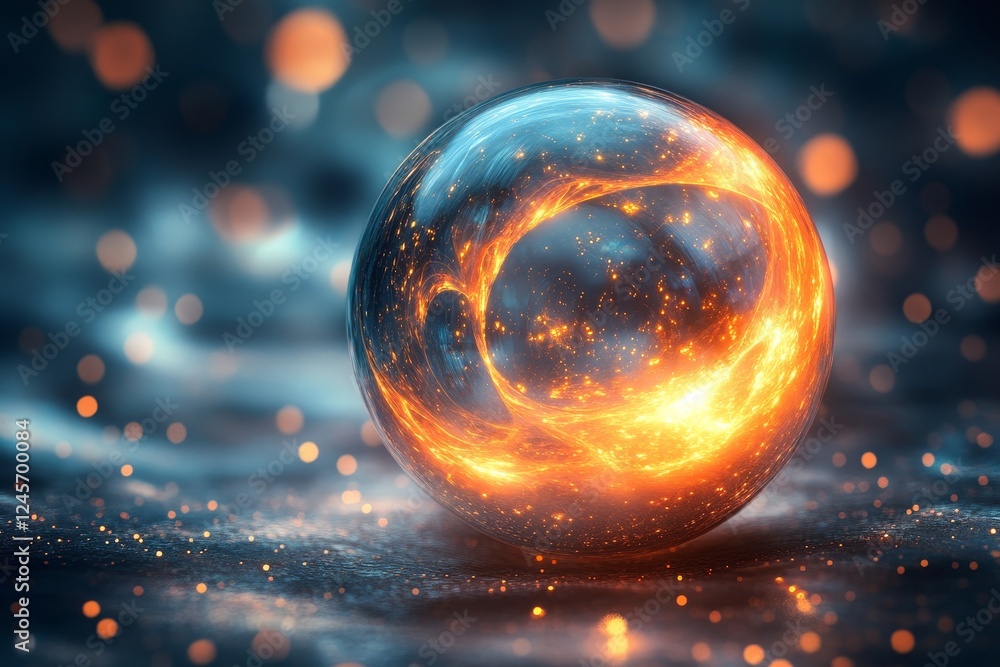 Aufkleber abstract 3d rendering of a glowing vortex of geometric shapes., generative ai