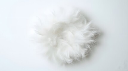 58. A fluffy white cloud placed on a white background