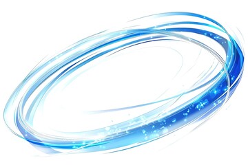 Radiant Blue Oval: Glowing Line Art on White Background - Abstract, Modern, Minimalist Design Element. Perfect for logos, websites, presentations, and digital art projects. Clean, sleek, and          