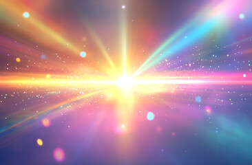 Colorful abstract light burst with vibrant energy radiating from the center