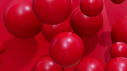 Abstract red round ball 3d rendering, background wallpaper, 3d render