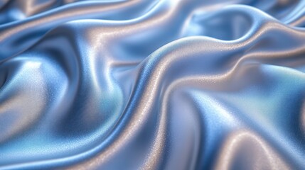 Obraz premium Blue silk fabric drapes, studio shot, soft light, background blur, textile design