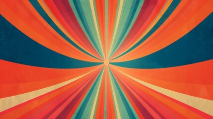 Vibrant Retro Background with Colorful Rays in Abstract Design