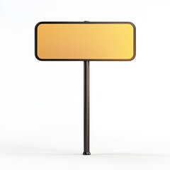 blank street sign mockup, isolated on white