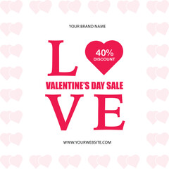 Red valentines day sale post