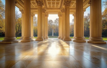Neo-Classical Architecture of Supreme Court Building with Grand Columns and Marble Details in Washington D.C.