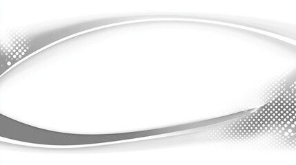 Abstract grey wave frame, white background, halftone dots, design template
