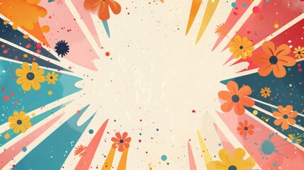 Colorful Floral Background with Dynamic Burst and Creative Design