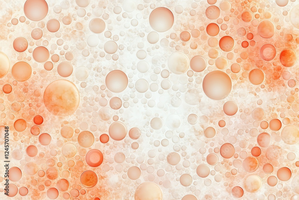 Poster subtle peach and beige bubbles: elegant abstract background for design projects. perfect for website