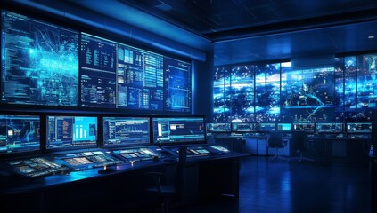Network control room monitoring global data streams