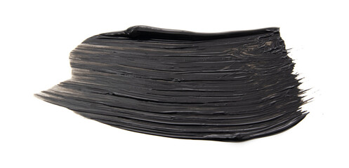 Bold Black Paint Stroke on White Background