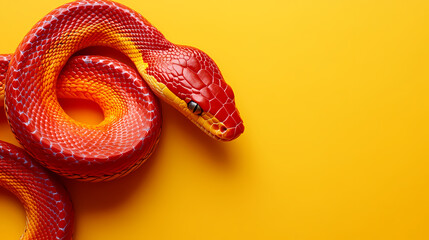 Fototapeta premium Intense Gaze of a Red Venomous Snake