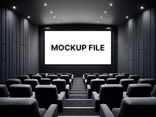 Obraz premium blank empty cinema theater space mockup