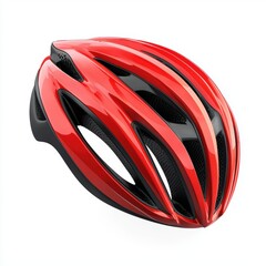 cycling helmet with aerodynamic shape, isolated on white