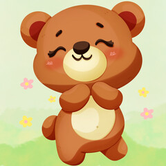 happy cartoon bear