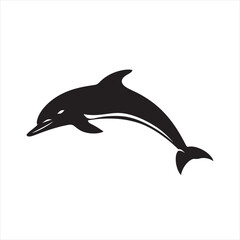 Fototapeta premium Modern Dolphin Symbol in Iconic Black and White Style