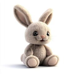 Obraz premium cute stuffed bunny with floppy ears, isolated on white