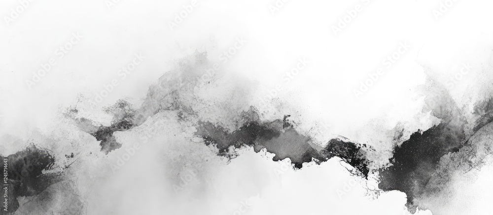Aufkleber abstract grayscale watercolor background with soft flowing black and white gradients creating an art