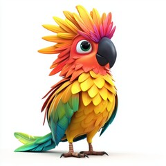 Obraz premium colorful parrot with detailed feathers, isolated on white