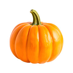 Fresh Orange Pumpkin Isolated on Transparent Background &ndash; Autumn Harvest, Halloween Decoration, Thanksgiving Symbol, Organic Vegetable, and Seasonal Food Concept