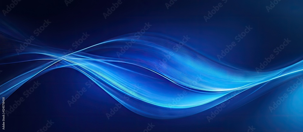 Poster abstract blue wave design with smooth flowing lines creating a tranquil technology background ideal 