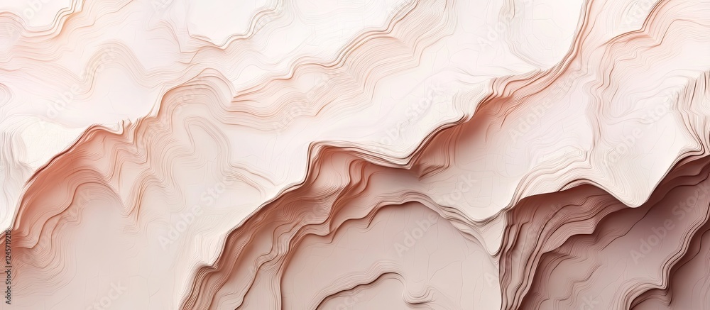 Poster abstract layered textures in soft beige and peach tones, featuring flowing shapes and gradients with