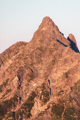 北アルプス大天井岳より 槍ヶ岳のモルゲンロート02