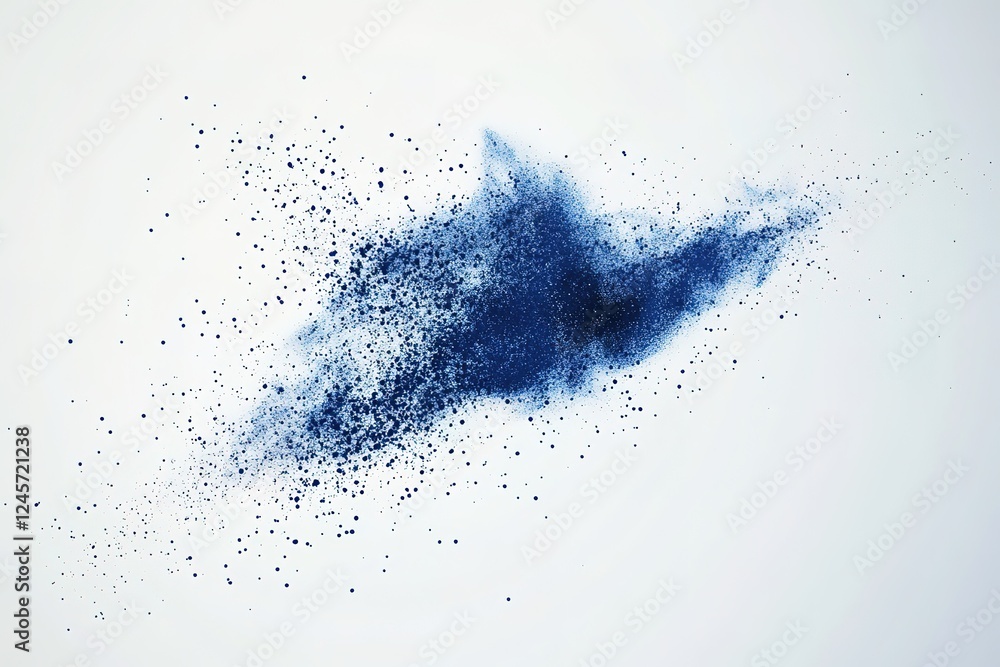 Poster abstract blue particle art: a mesmerizing visual of tiny blue particles elegantly forming the shape 