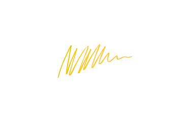 yellow pencil strokes isolated on transparent background