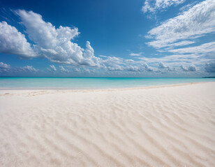 sea and cloudy sky with beach sand in the foreground