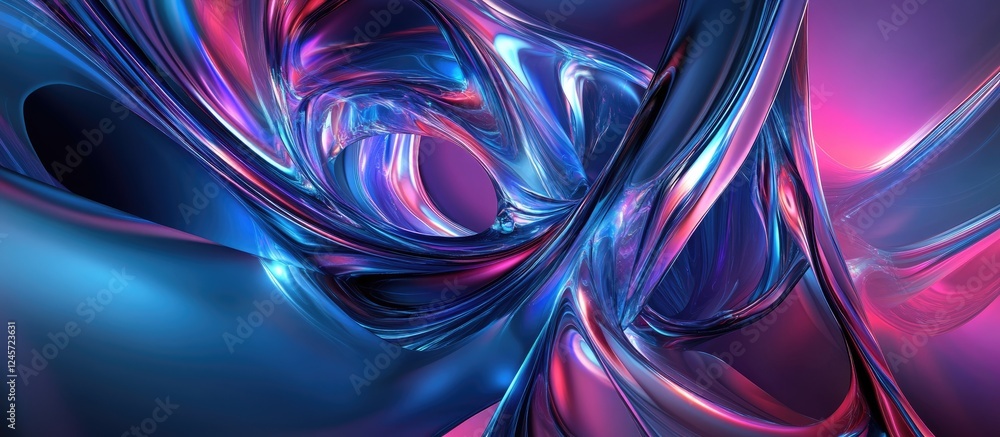 Poster futuristic abstract background with swirling blue and purple tones intermingled with dynamic light t