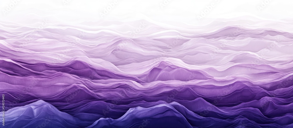 Poster soothing gradient waves in lilac and violet hues blend harmoniously, creating a serene atmosphere wi