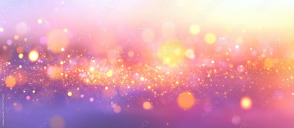 Poster dreamy purple and orange bokeh lights sparkling in soft focus with a gradient background creating a 