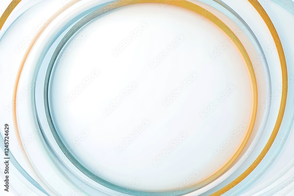 Poster abstract modern art: dynamic interplay of light blue and orange lines on a pristine white canvas, cr