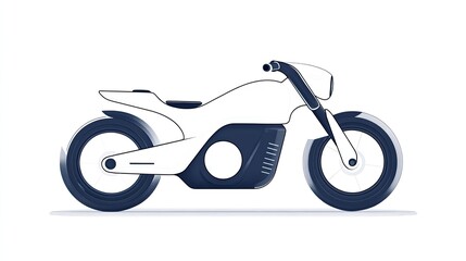 Fototapeta premium A sleek, modern motorcycle design displayed in profile against a minimalist background