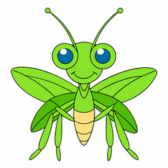 Praying Mantis Close-Up on White Background, High Resolution