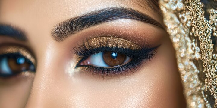 Woman with brown eyes and dark eyebrows