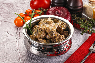 Beef liver with cream sauce