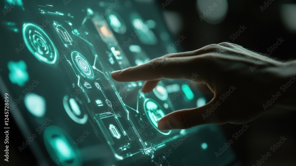 Poster interactive touchscreen technology with digital interface display