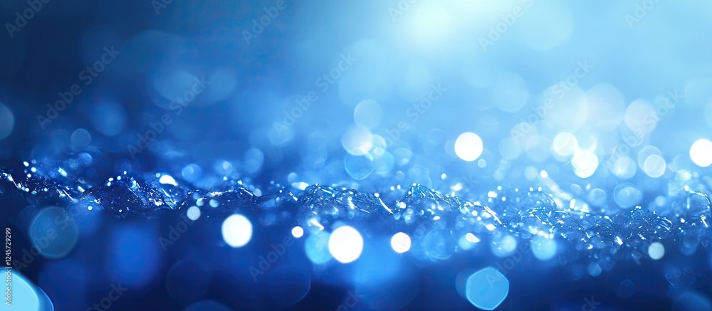 Poster abstract blue bokeh background with shimmering soft light effects creating a dynamic technology them