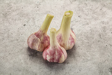 Young garlic heap for cooking